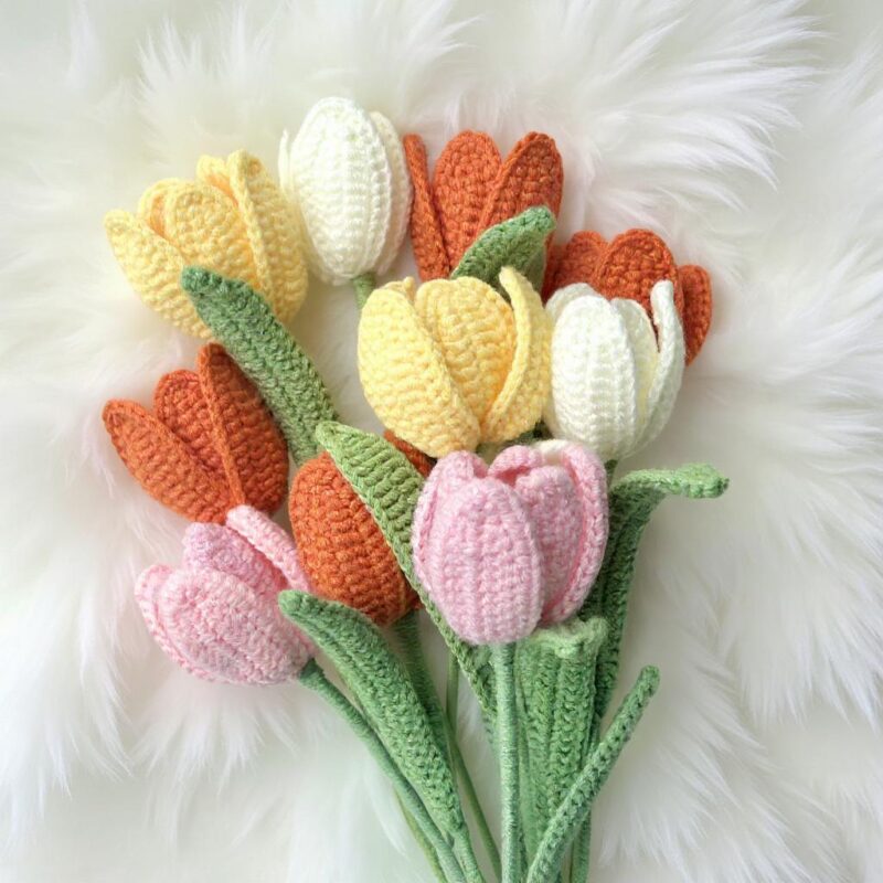 Tulip Flower Amigurumi Crochet Pattern - Charming DIY Plush Flower Decor - Instant Download PDF
