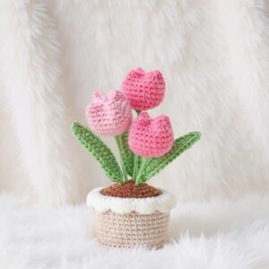 Potted Tulip Amigurumi Crochet Pattern - Adorable DIY Potted Plant - Instant Download PDF