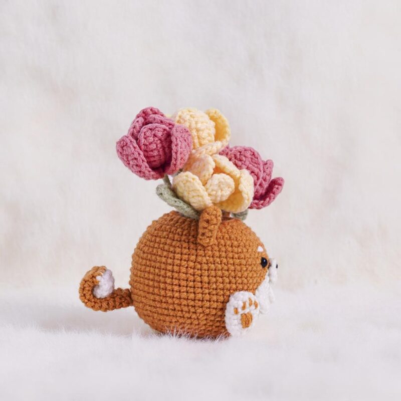 Tulip Shiba Inu Pot Amigurumi Crochet Pattern - Adorable DIY Stuffed Animal Toy - Instant Download PDF - Image 4