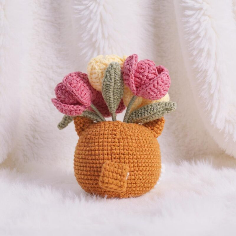 Tulip Shiba Inu Pot Amigurumi Crochet Pattern - Adorable DIY Stuffed Animal Toy - Instant Download PDF - Image 6