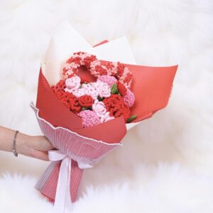 Valentine Blooms Amigurumi Crochet Pattern Bundle - Charming DIY Flower Bouquet - Instant Download PDF