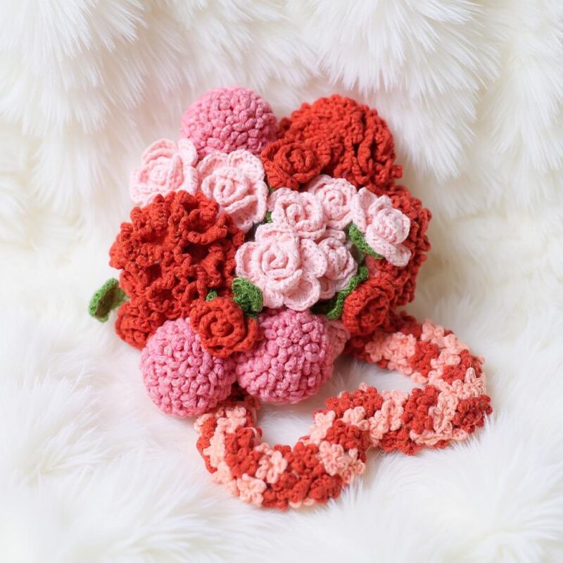 Valentine Blooms Amigurumi Crochet Pattern Bundle - Charming DIY Flower Bouquet - Instant Download PDF - Image 2