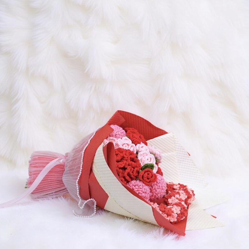 Valentine Blooms Amigurumi Crochet Pattern Bundle - Charming DIY Flower Bouquet - Instant Download PDF - Image 3