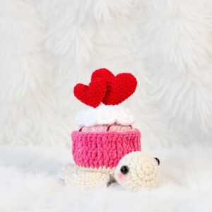 Valentine Cupcake Turtle Amigurumi Crochet Pattern - Adorable DIY Stuffed Animal Toy - Instant Download PDF