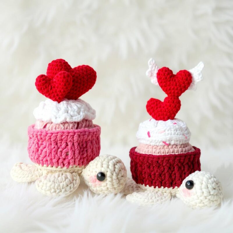 Valentine Cupcake Turtle Amigurumi Crochet Pattern - Sweet DIY Stuffed Animal Toy - Instant Download PDF - Image 2