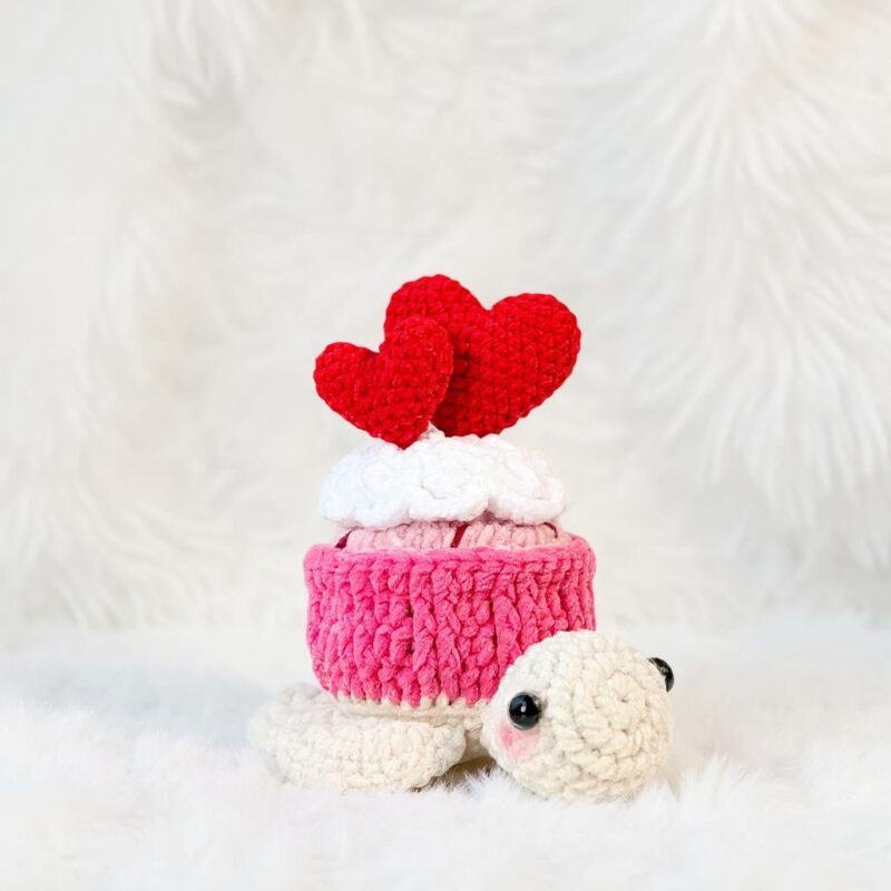 Valentine Cupcake Turtle Amigurumi Crochet Pattern - Sweet DIY Stuffed Animal Toy - Instant Download PDF - Image 4