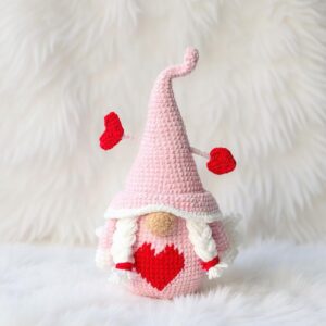 Valentine Gnome Amigurumi Crochet Pattern - Adorable DIY Stuffed Toy - Instant Download PDF
