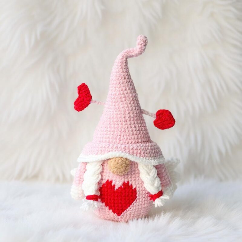 Valentine Gnome Amigurumi Crochet Pattern - Adorable DIY Stuffed Toy - Instant Download PDF
