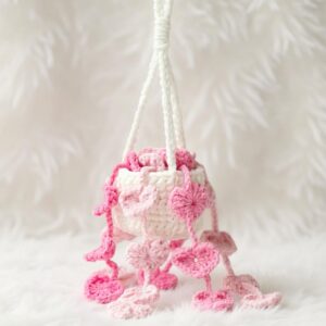 Valentine Pothos Car Hanger Amigurumi Crochet Pattern - Adorable DIY Car Decor - Instant Download PDF