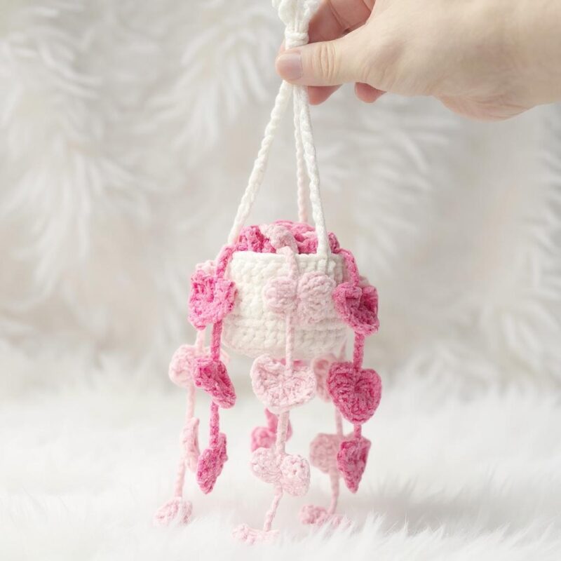 Valentine Pothos Car Hanger Amigurumi Crochet Pattern - Adorable DIY Car Decor - Instant Download PDF - Image 2