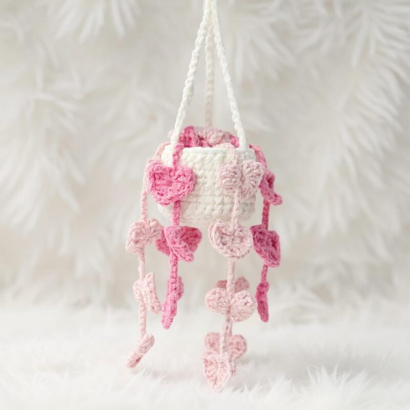 Valentine Pothos Car Hanger Amigurumi Crochet Pattern - Adorable DIY Car Decor - Instant Download PDF - Image 3
