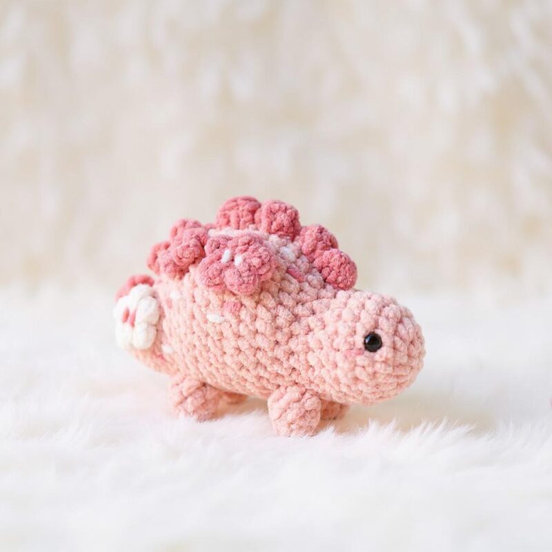 Valentine Stegosaurus Amigurumi Crochet Pattern - Adorable DIY Stuffed Animal Toy - Instant Download PDF