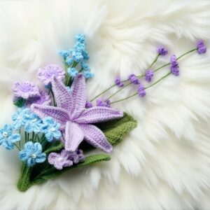 Violet Serenity Bouquet Crochet Pattern - Beautiful Amigurumi Flowers - DIY Handmade Gift & Home Decor - Instant Download PDF