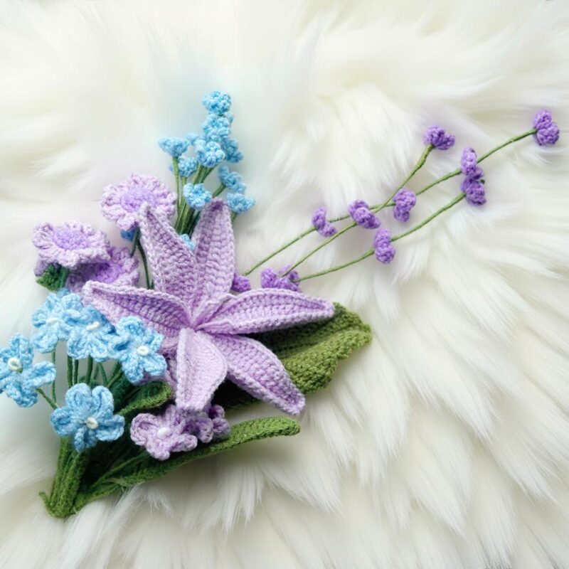 Violet Serenity Bouquet Crochet Pattern - Beautiful Amigurumi Flowers - DIY Handmade Gift & Home Decor - Instant Download PDF - Image 6