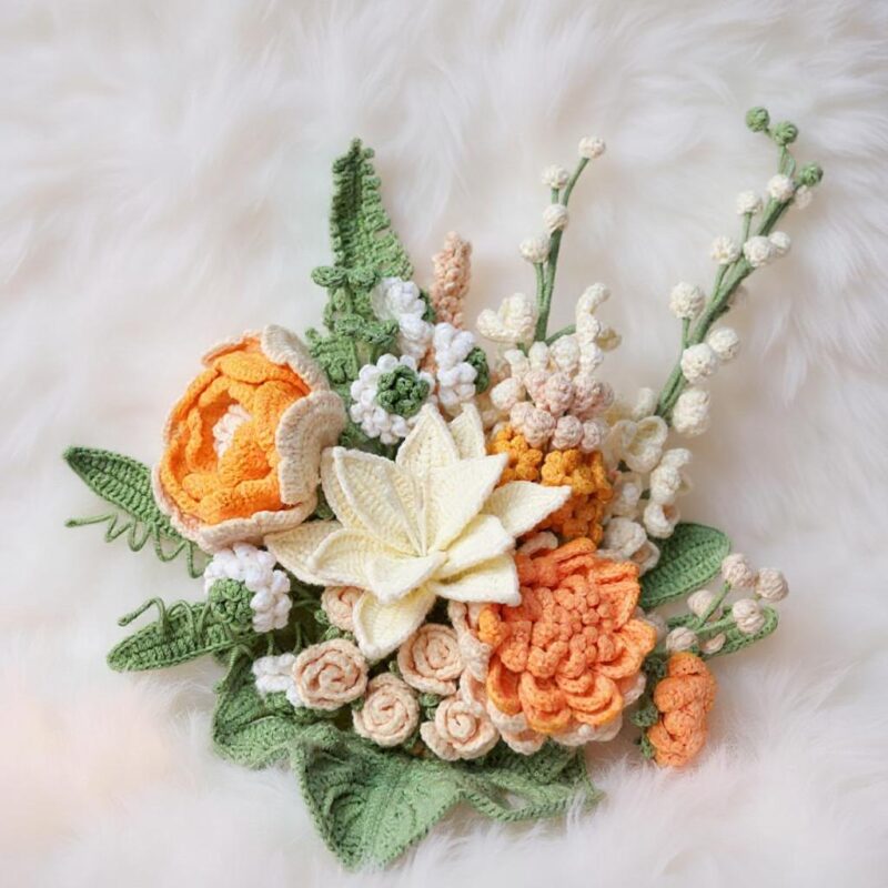 Warm Glow Flower Bouquet Amigurumi Crochet Pattern - Whimsical DIY Flower Arrangement - Instant Download PDF - Image 3