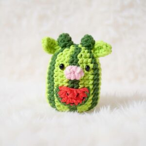 Watermelon Cow Marshmallow Amigurumi Crochet Pattern - Adorable DIY Stuffed Animal Toy - Instant Download PDF