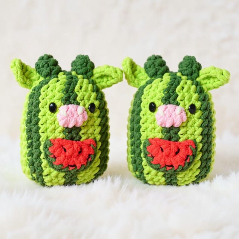 Watermelon Cow Marshmallow Amigurumi Crochet Pattern - Adorable DIY Stuffed Animal Toy - Instant Download PDF - Image 2