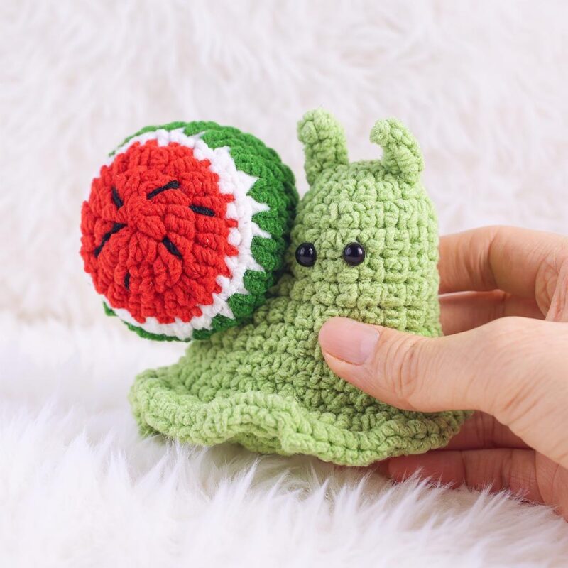 Watermelon Snail Amigurumi Crochet Pattern - Adorable DIY Stuffed Animal Toy - Instant Download PDF - Image 2