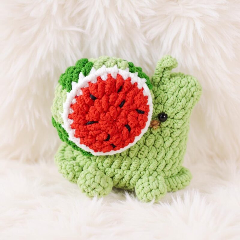 Watermelon Snail Amigurumi Crochet Pattern - Adorable DIY Stuffed Animal Toy - Instant Download PDF - Image 3