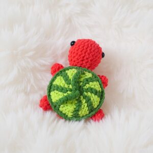Watermelon Turtle Amigurumi Crochet Pattern - No-Sew - DIY Stuffed Animal Toy - Instant Download PDF