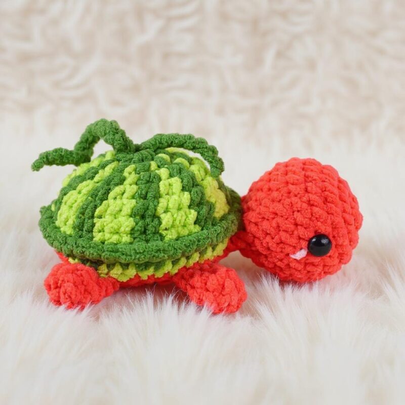 Watermelon Turtle Amigurumi Crochet Pattern - No-Sew - DIY Stuffed Animal Toy - Instant Download PDF - Image 2