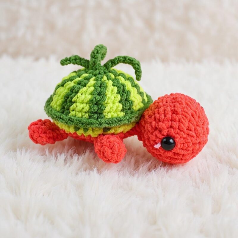 Watermelon Turtle Amigurumi Crochet Pattern - No-Sew - DIY Stuffed Animal Toy - Instant Download PDF - Image 3