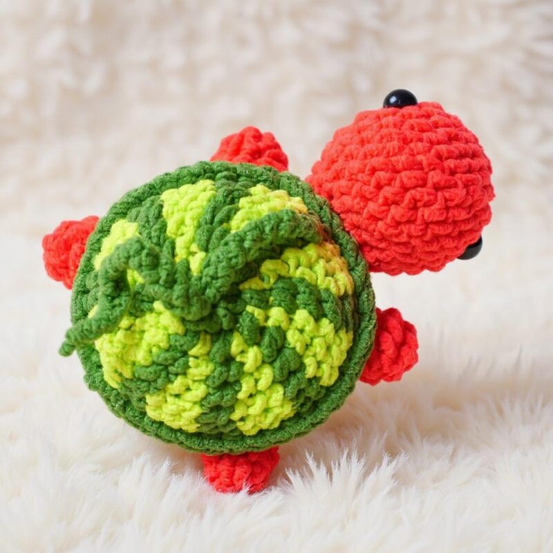 Watermelon Turtle Amigurumi Crochet Pattern - No-Sew - DIY Stuffed Animal Toy - Instant Download PDF - Image 4
