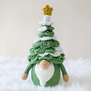 Christmas Tree Gnome Amigurumi Crochet Pattern - No-Sew - DIY Stuffed Toy - Instant Download PDF