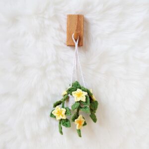 Hanging Flower Basket Amigurumi Crochet Pattern - Cute DIY Car Charm - Instant Download PDF