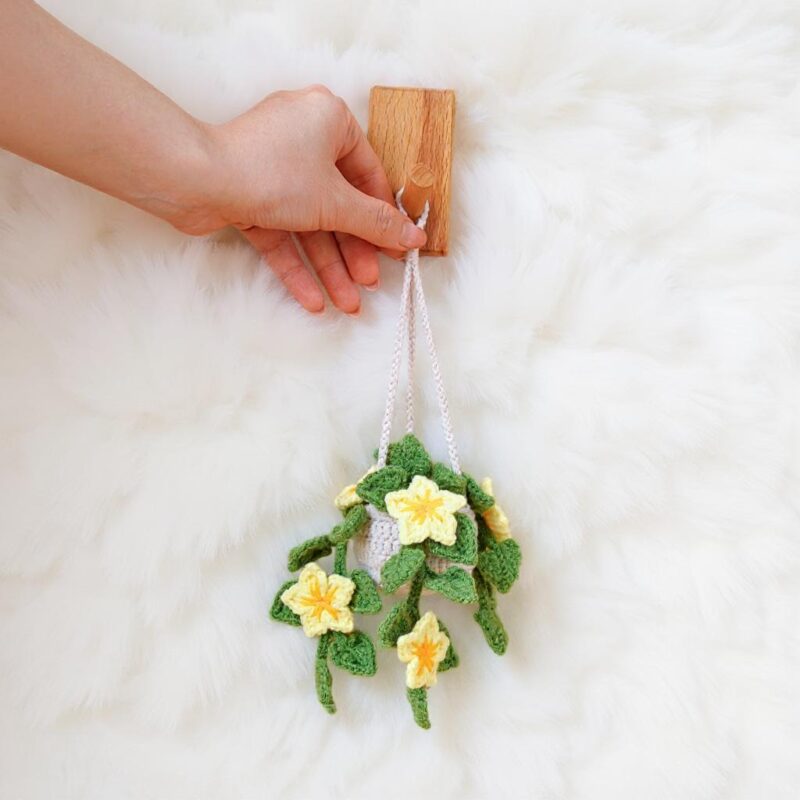 Hanging Flower Basket Amigurumi Crochet Pattern - Cute DIY Car Charm - Instant Download PDF - Image 2