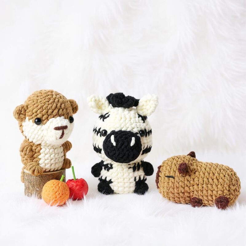 Zoo Animal Collection Amigurumi Crochet Pattern - Adorable No-Sew - DIY Stuffed Animal Toys - Instant Download PDF